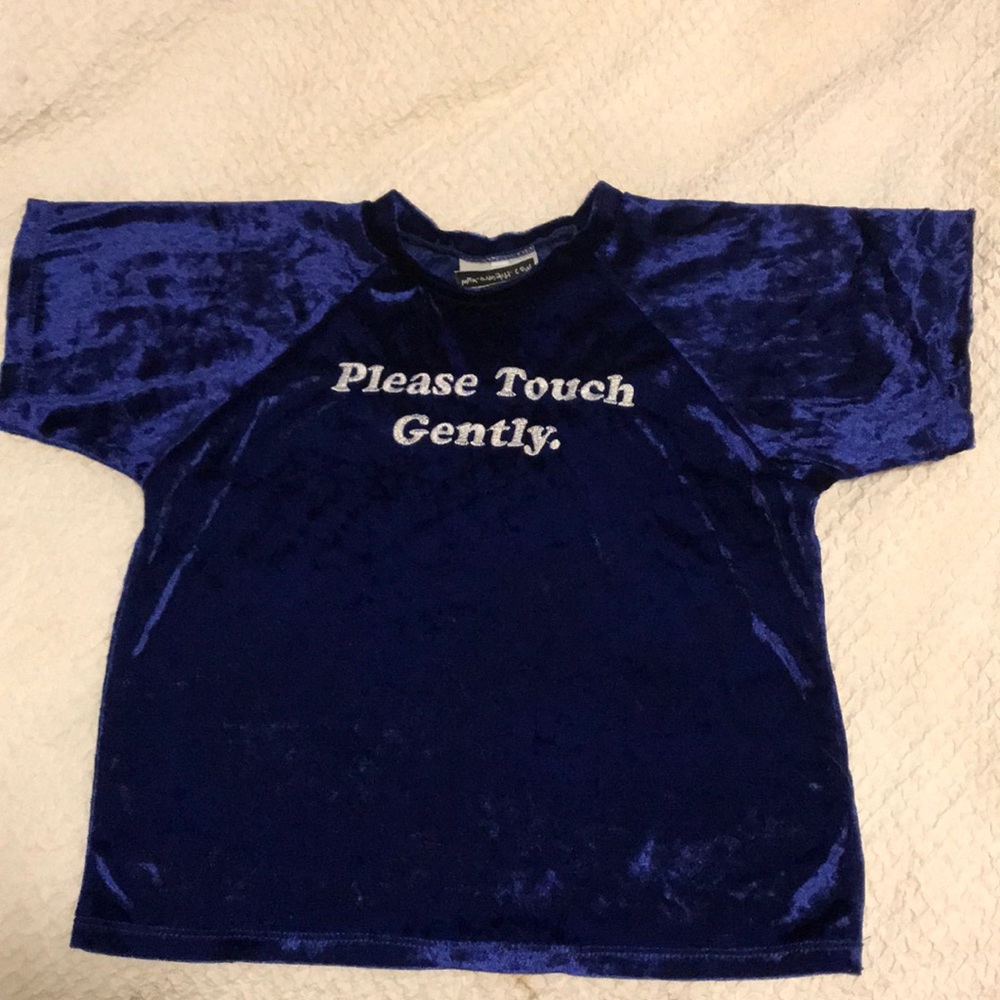 Velvet slogan crop top